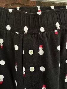 Victoria's Secret Sleep Pants Medium Long Snowman Soft Flannel Elastic Waist Poc - Picture 1 of 12