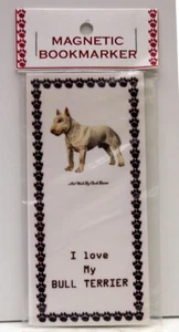 "BULLTERRIER HUND #1 MAGNETISCHER LESEZEICHEN, ""I LOVE MY BULLTERRIER" - Bild 1 von 3