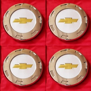 4 PCS Cadillac ESCALADE 22" 7 spoke CENTER CAPS With CHEVY YELLOW LOGO 9596649 . - Picture 1 of 1