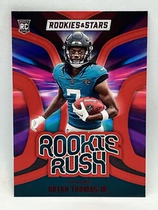 2024 Rookies & Stars Brian Thomas Jr. Rookie Rush Longevity Red Parallel RC - Bild 1 von 2