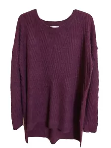 New Women's AVA & VIV Long Sleeve Sweater Size 1X Burgundy Knit Pullover Crew - Picture 1 of 6