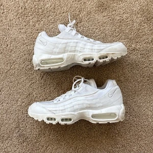 Nike Air Max 95 Triple White Sneakers Men's Size 10.5 - Picture 1 of 8