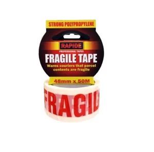 FRAGILE PRINTED STRONG PARCEL TAPE MULTI LISTING 48mm 50m BOX 2" Tape UK - Picture 1 of 3