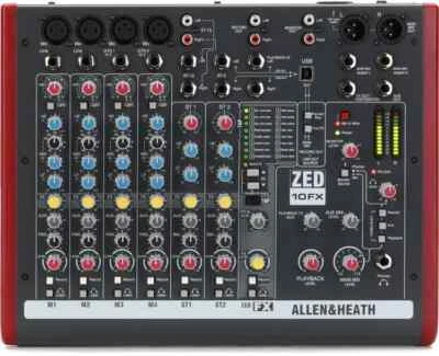 Allen & Heath ZED-10FX 10 channel Mixer with USB Audio Interface and Effects - Image 1 of 2