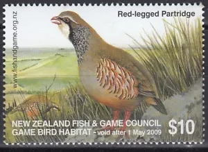 NEW ZEALAND 2008 Game Bird Habitat $10 Red-legged Partridge MNH - Picture 1 of 1