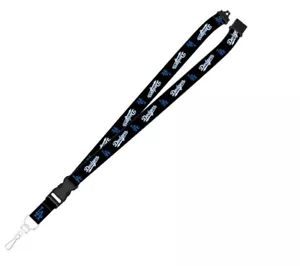 Los Angeles Dodgers Black W/ Blue Script Lanyard MLB - Picture 1 of 2