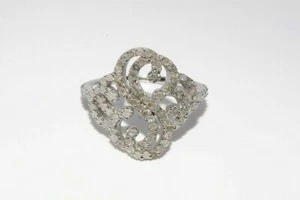 1.00CT NATURAL ROUND DIAMOND COCKTAIL SILVER RING SIZE 8.5 80% off of Retail! - Picture 1 of 8