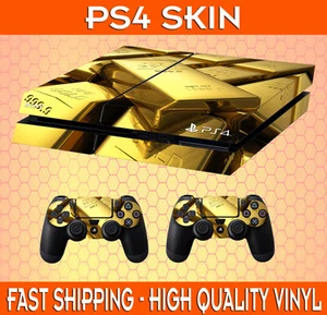 PS4 Vinyl Skin Sticker Gold Bullion Style - Bild 1 von 1