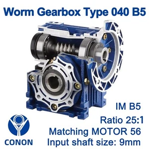 Worm Drive Gearbox NMRV040 25:1 ratio B5 Flange 9mm input shaft Speed reducer - Bild 1 von 5