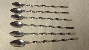 6 Vintage Gehring Sclingen 12" Long Twist Stem Spoons - Picture 1 of 8