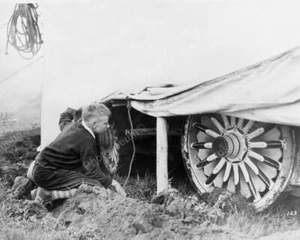 Boy Peeks Under Circus Tent 8x10 Reprint Of Old Photo - Picture 1 of 1