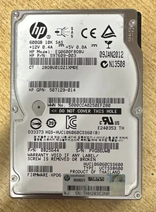 HP 600GB SAS HDD HARD DRIVE 2.5" WORKS PERFECT - Picture 1 of 2