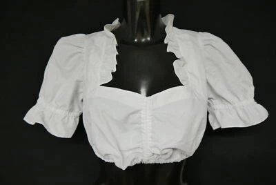 Gr.36 Dirndlbluse weiß Bluse für Dirndl Country Line mit Rüschen B10890 - Bild 1 von 4