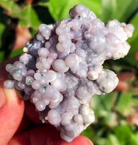 35,1g natürlicher botryoidaler Chalzedon Starlight lila Traubenachat Präparat ie3060 - Bild 1 von 15