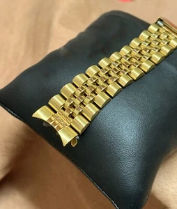Pulsera Reloj Extra Largo Chapado en Oro Jubileo 20mm Curvado Vintage Nuevo Antiguo Stock - Imagen 1 de 11