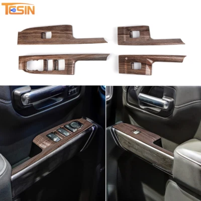 Wood Grain Window Lift Switch Panel Trim For Chevrolet Silverado 2019 2020 2021 Foto 1 de 4