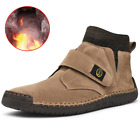 Mens Faux Suede Shoes Ankle Boots Mid Top Comfort Casual Flat Oversize Slip-On