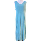 Soft Surroundings Katriene Maxi Dress Womens Size PL Blue Turquoise Gauze