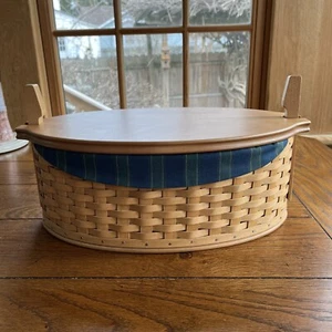 Longaberger 2004 Collectors Club Family Legacy Basket Liner Protector Lid Combo - Picture 1 of 16