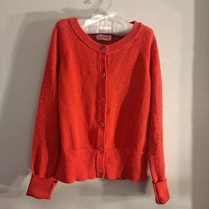 Girls Red Shimmer Cardigan Sweater Size S 6/6X NWOT Cat & Jack - Picture 1 of 4