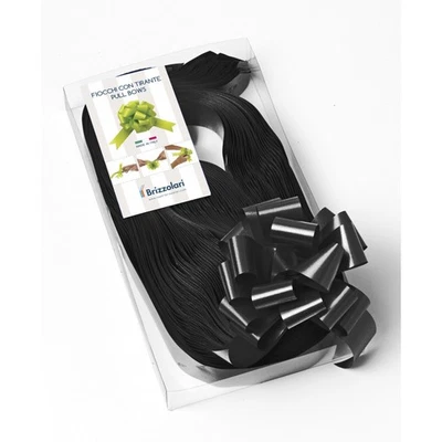 Fiocco Rapido Nero per laurea e per pacchi regalo 50 Pezzi 31Mm - Immagine 1 di 3