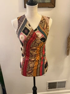 ETRO Patterned Ruched Scarf Print Silk Top IT 40 / 4 / S - Picture 1 of 7