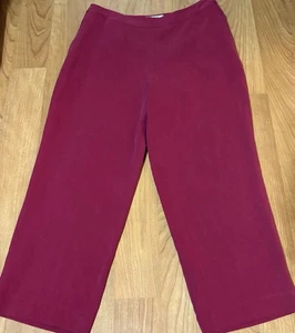 Tommy Bahama 100% Silk Cropped Pants Maroon Size 6 - Picture 1 of 9