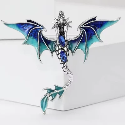 Broche espeluznante de Halloween broche plata azul cristal esmalte bisutería Gi Foto 1 de 4