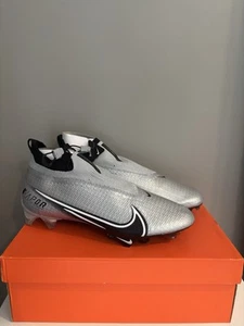 Nike Vapor Edge Elite 360 Flyknit Football Cleats Silver Size 13 AO8276-100 - Picture 1 of 8