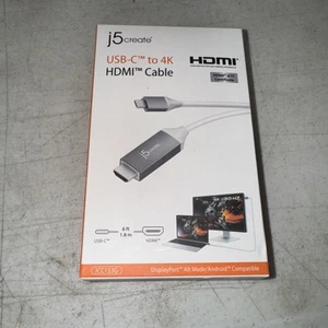 j5 Create USB-C to 4K HDMI Cable USB C to HDMI 4k JCC153G New Sealed - Picture 1 of 1