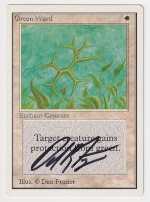Signed Green Ward LP Unlimited Edition Artist Dan Frazier 1993 MTG Magic Vintage - Image 1 of 2