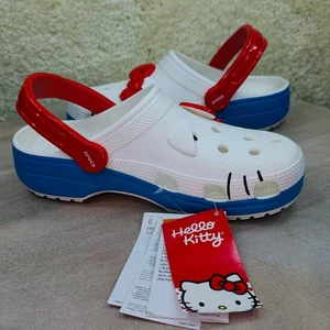 Zoccoli Crocs Classic Hello Kitty I AM 50° Anniversario Bianco Unisex W 7 M 5 Nuovi - Foto 1 di 14