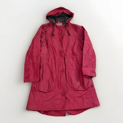 Seasalt Raincoat Skysail Linen Red Pink Waterproof Mac UK 8 Linen Tin Cloth - Image 1 of 4