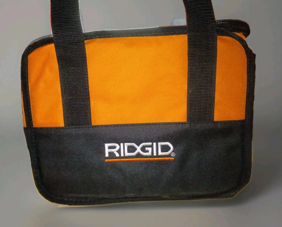 Ridgid 12” x 9” x 8” Heavy Duty Contractors Tool Bag Case Zip Around Top Orange  - Image 1 of 4