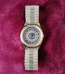Vtg 1990s Men's Pedre 5 Jewel Gold Tone Quartz Watch UAW United Association Logo - Picture 1 of 23