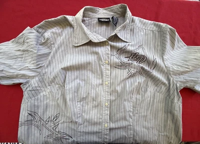 Рубашка Harley Davidson на пуговицах с воротником короткий рукав в полоску плюс 2 Вт - Изображение 1 из 4