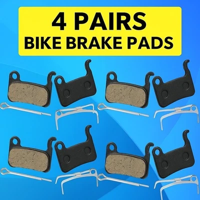 4 pares de pastillas de freno de bicicleta, pastillas de freno de disco semimetálicas de resina freno de bicicleta eléctrica Foto 1 de 4