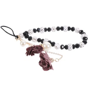 Pendentif Fleur Cristal Dragonne Antidérapante Sangle Bracelet Téléphone - Afbeelding 1 van 12