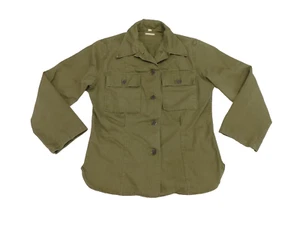 WWII US Army HBT Women's Medium WAAC Fatigue Shirt 13 Star Herringbone Uniform - Picture 1 of 12