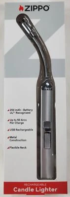 ZIPPO Flex Neck isqueiro de vela recarregável prata velas leves FÁCIL - Imagem 1 de 2
