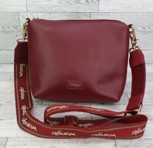 Wrangler Vegan Leather Crossbody Bag Red Western Shoulder Bag Purse - Picture 1 of 14