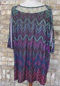 CATHERINES SZ 3X LIGHTWEIGHT 3/4 SLEEVE BOAT NECKLINE PULLOVER TOP - Picture 1 of 7
