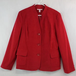 JM Collection Women's Size 16 Red Soft Feel Long Sleeve Jacket - Formal Wear - Picture 1 of 5