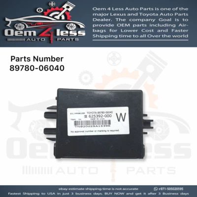 Toyota Camry Immobilizer Computer Module 2012, 2013 To 2015 OEM 89780-06040 - Imagem 1 de 4