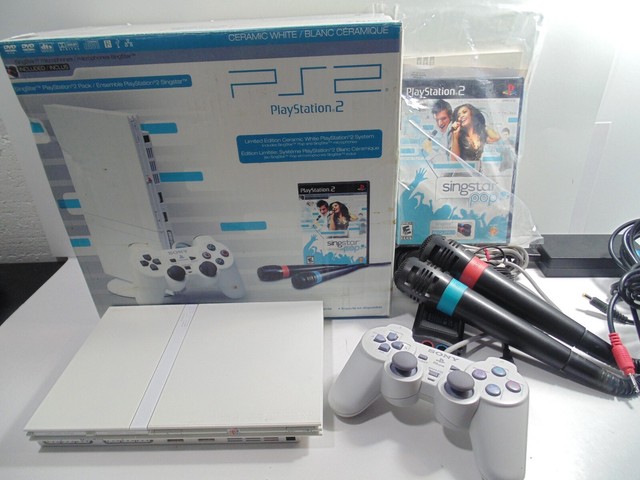 Playstation 2 Console Slim - Ceramic White (Renewed)