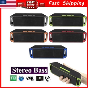 Wireless Outdoor Bluetooth Speaker Stereo Bass USB/TF/FM Radio NEW - Picture 1 of 18