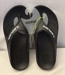 Sandalia Deportiva Oofos Unisex Bauer Negra Asfalto M Talla 7 W Talla 9 - Imagen 1 de 7