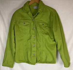 Women’s Size 2 Lime Green Chico’s Button Down Jacket STAINED! - Picture 1 of 12