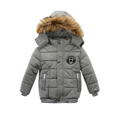 1-6 Years Boys Jacket Winter Heavy Hooded Kids Windbreaker Keeping Warm Resist - Image 1 of 4