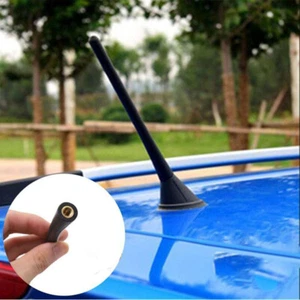4" SHORT ANTENNA Car STYLE AERIAL WHIP BLACK UNIVERSAL FOR ALL CAR Replacement - Foto 1 di 12